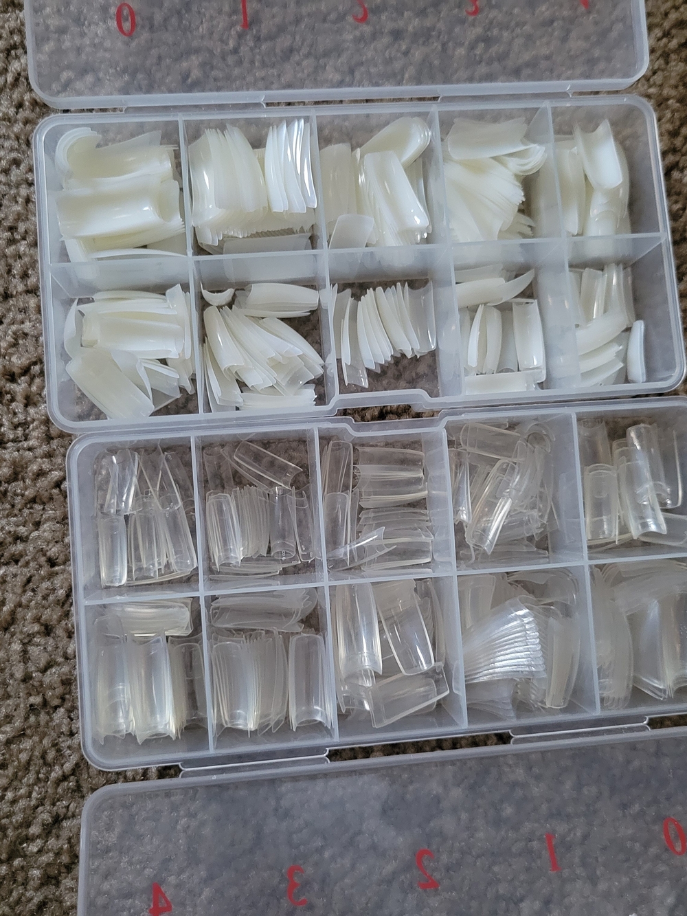 Assorted Clear and Natural Nail Tips - Variety Pack